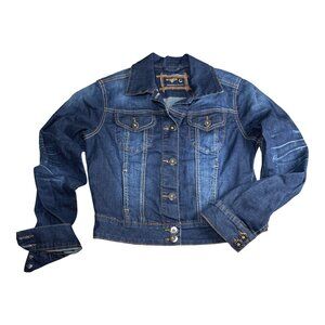 Carreli Jeans Dark Wash Cropped Denim Jacket